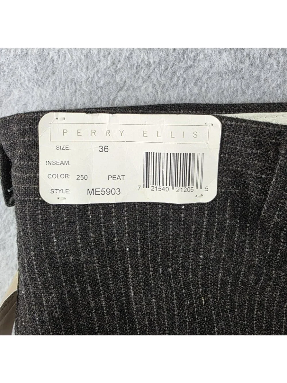 Perry Ellis Tuscany Barolo Pants Mens 36x34 Gray Wool Cashmere Dress NWT